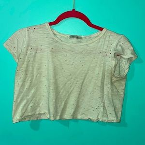 White cropped holy tee